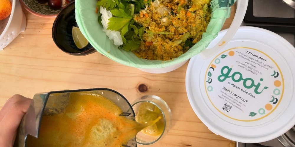 Gooi collects food scraps from restaurants and households, turning them into compost rather than letting them rot in bins.